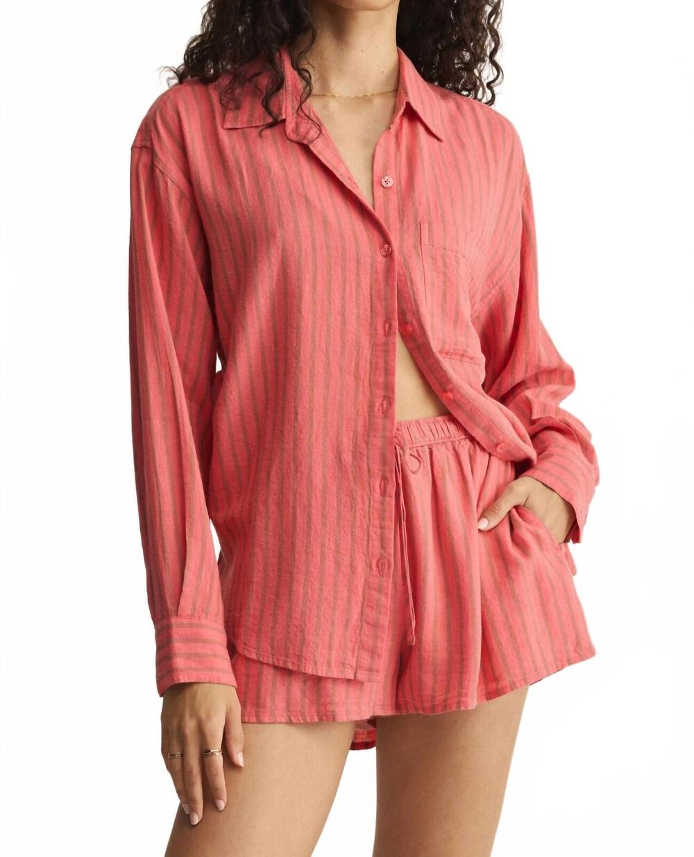 NEW Z SUPPLY striped button up shirt in gelato